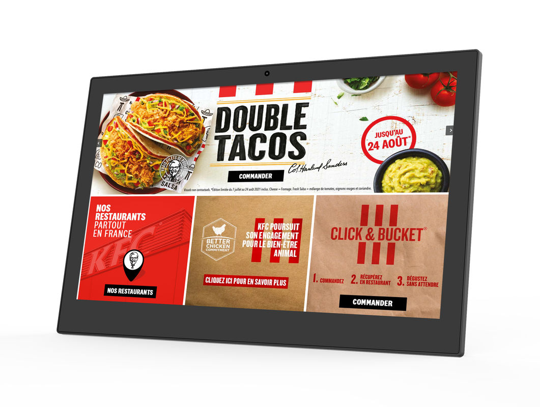 Tablette Android POE VESA WIFI de menu de restaurant de 250cd/m2 Digital