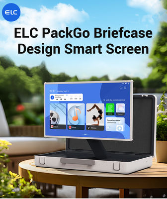 ELC PackGO Portable 27 pouces Design porte-documents Écran tactile Système Android Écran TV intelligent pour le camping