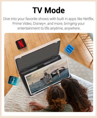 ELC PackGO Portable 27 pouces Design porte-documents Écran tactile Système Android Écran TV intelligent pour le camping