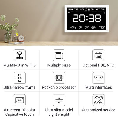Tablette à écran tactile ultra-mince Smart Home Timing Tablet WiFi 6 avec Mu-MIMO pour affichage du calendrier