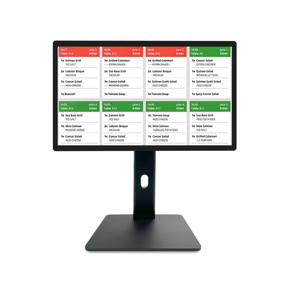 Écran tactile de signalisation numérique Android 11 de 21,5 pouces avec RK3568 2+16 Go USB RJ45 WiFi Kds Pos Kitchen Display Écran Kds avec socle