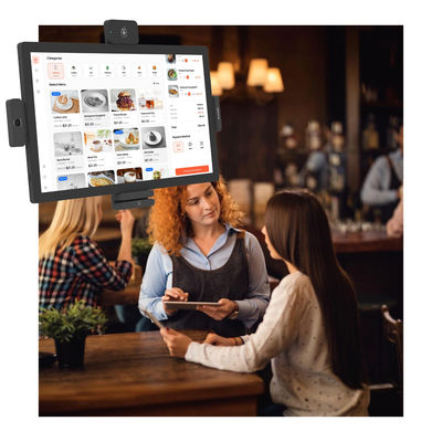 Tablette Android à écran tactile 21,5" RK3576 pour point de vente de restaurant, borne de commande en attente, machine de commande en libre-service