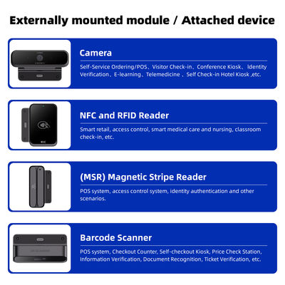 Borne de commande en libre-service de 15 pouces, signalisation numérique en métal, kiosque de commande pour restaurant, affichage en cuisine