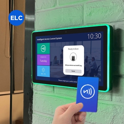Tablette d'affichage numérique tactile Android 11 pour salle de réunion avec NFC et barre lumineuse LED