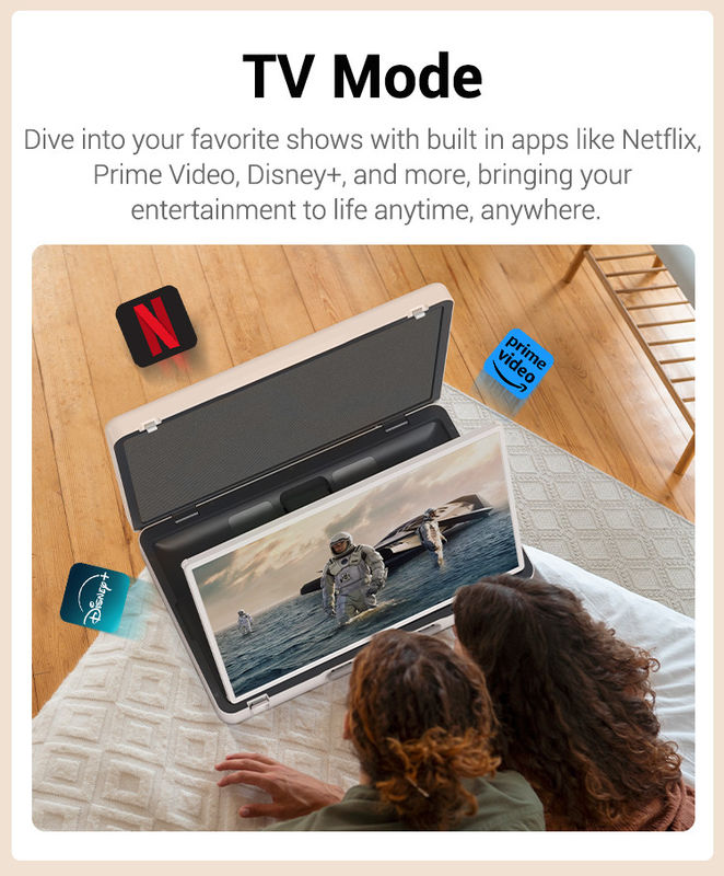 ELC PackGO Portable 27 pouces Design porte-documents Écran tactile Système Android Écran TV intelligent pour le camping