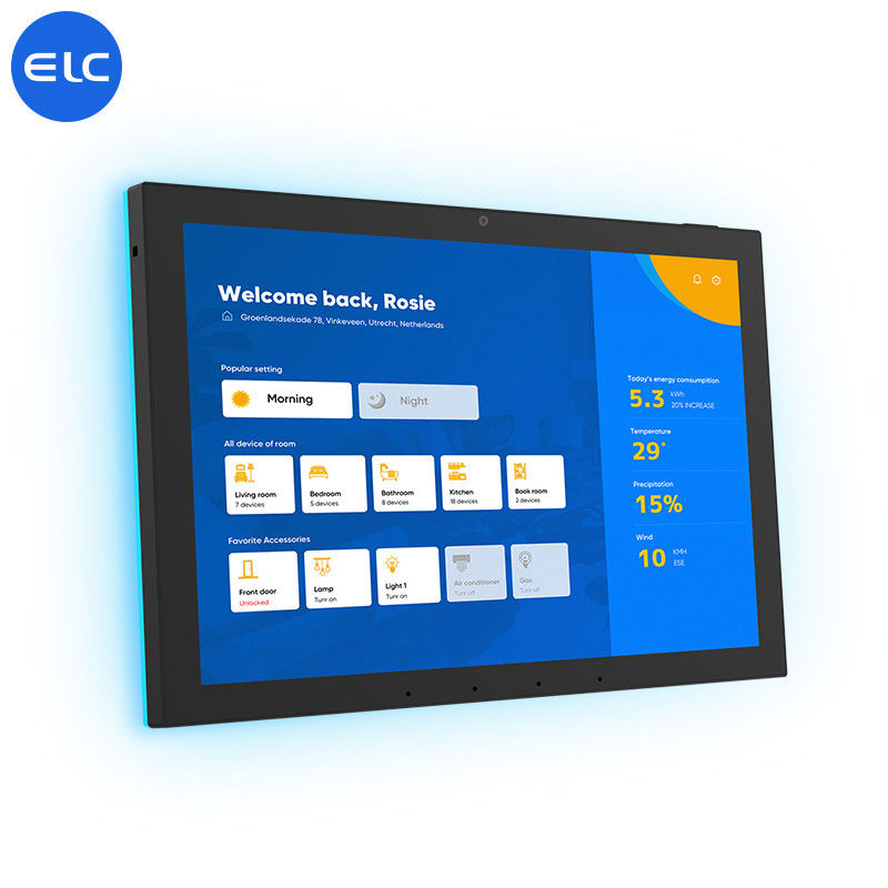 10.1' WiFi6E Smart Home Panneau de commande à écran tactile Caméra NFC facultative 5M/P avec barre lumineuse LED