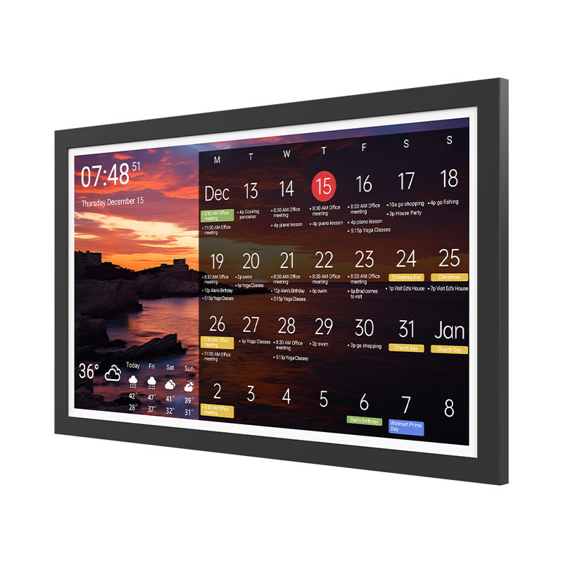 Tablette OEM de 32 pouces 4 Go de RAM WiFi 6 Ultra-étroit cadre RK3588S2 Octa Core Tablette de chronométrage pour la maison intelligente Calendrier numérique
