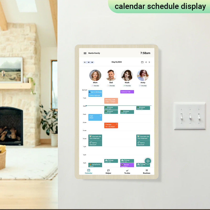 14 pouces RK3576 Incell écran tactile calendrier intelligent affichage murale pour la gestion du temps