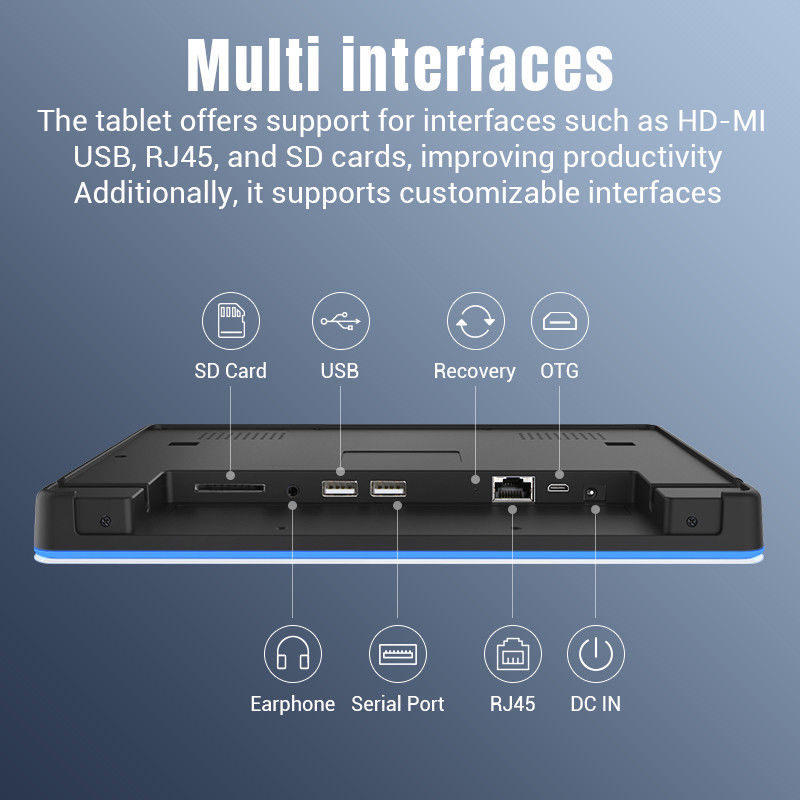 RK3568 Montage murale Signalisation numérique Android 12 Écran tactile Intérieur POE NFC Lumière LED pour réunion