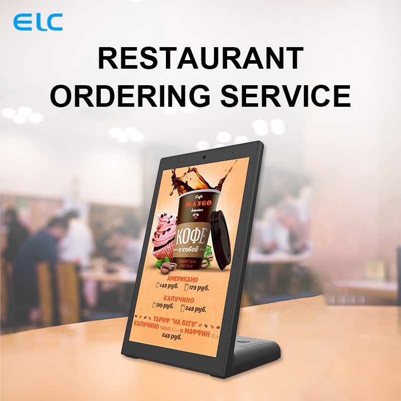 Android Signage de rétroaction client Android 10.0 Signage numérique en forme de L Tablettes de restaurant 10 pouces menu tablette menu écran restaurant menu