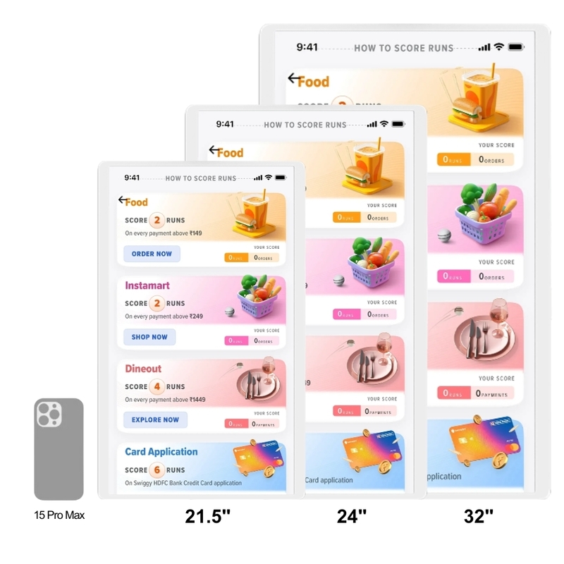 Écran d'affichage de cuisine (Système KDS) - Système de point de vente NFC - Moniteur d'affichage des commandes de cuisine Android 13 - Écran de gestion de menu ELed KDS