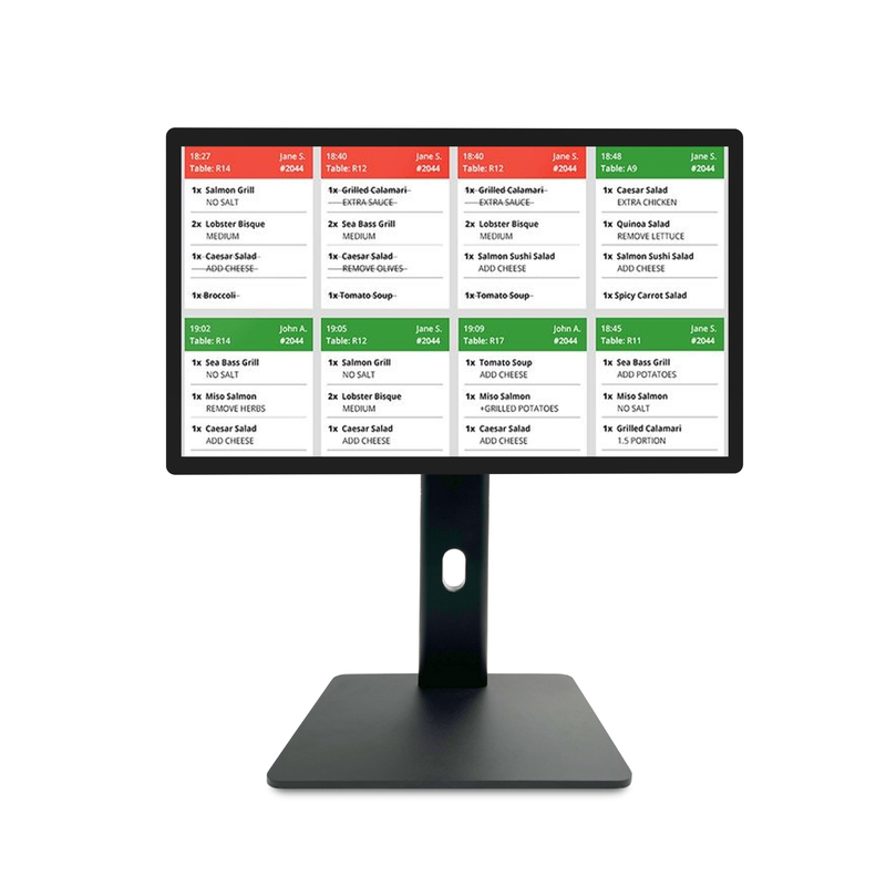 Écran tactile de signalisation numérique Android 11 de 21,5 pouces avec RK3568 2+16 Go USB RJ45 WiFi Kds Pos Kitchen Display Écran Kds avec socle
