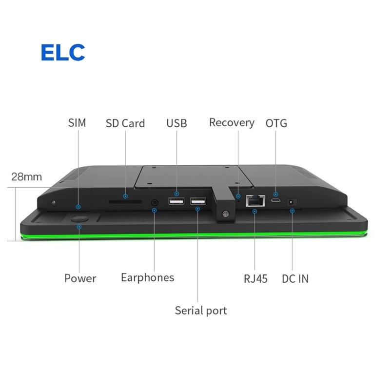 Tablette de salle de réunion Android 10,1 pouces avec POE et barre lumineuse LED