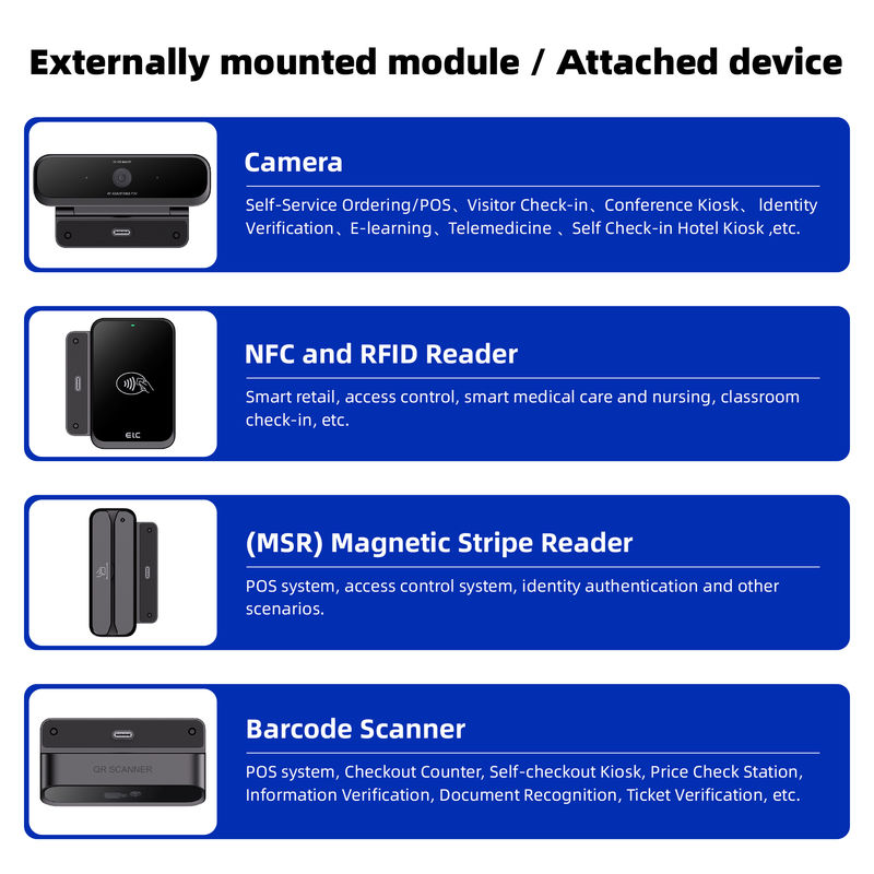 Tablette Android à écran tactile 21,5" RK3576 pour point de vente de restaurant, borne de commande en attente, machine de commande en libre-service