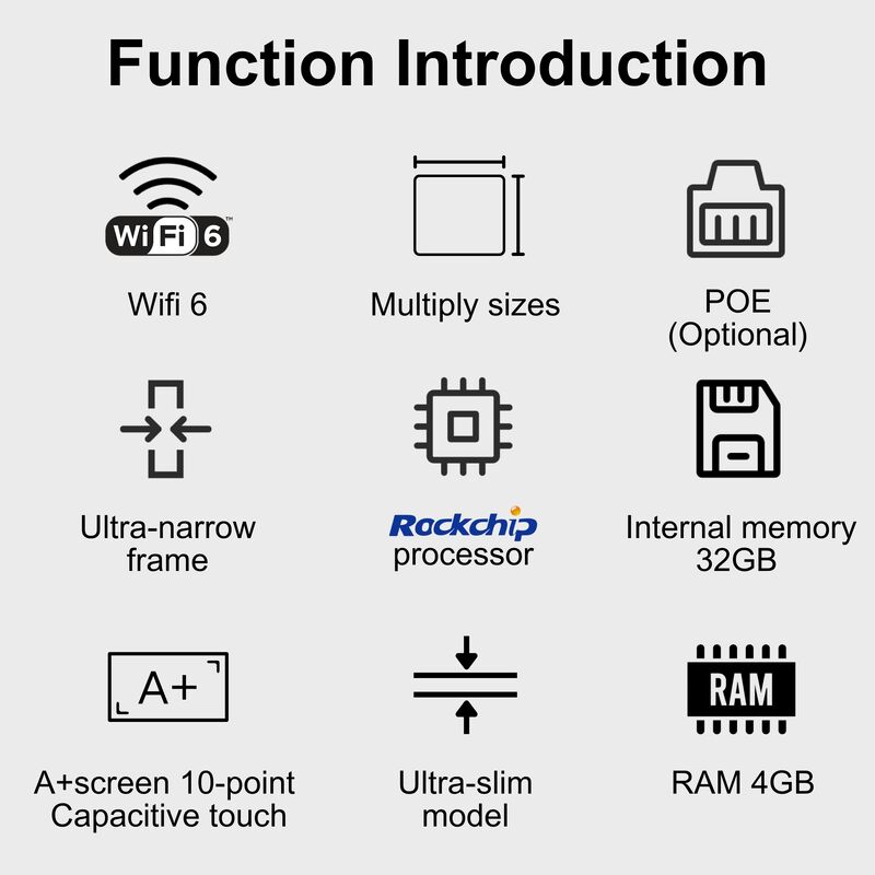 Calendrier électronique ultra-mince à l'écran tactile Calendrier intelligent à l'écran mural WiFi 6 avec Mu-MIMO
