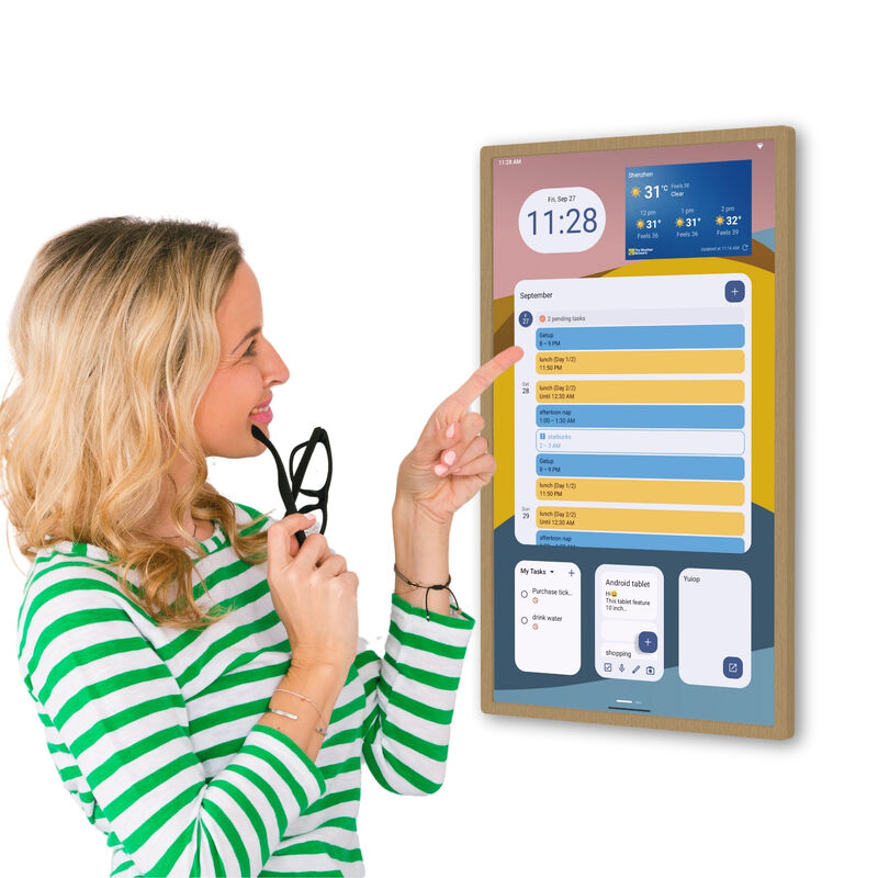 21 pouces Incell Android14 Calendrier mural numérique Logiciel gratuit Écran tactile Calendrier intelligent Affichage murale pour la famille