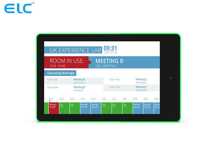10 Tablette d'Android d'écran de pouce A+ avec le guide optique POE de LED et nFC pour le système de réservation et de réservation de conférence