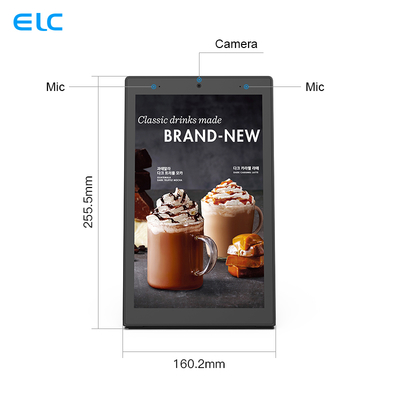 Évaluateur de commentaires clients à écran tactile de 10,1 pouces en forme de L OEM, commande de restaurant, RJ45 en option, POE, NFC, tablette Android de bureau